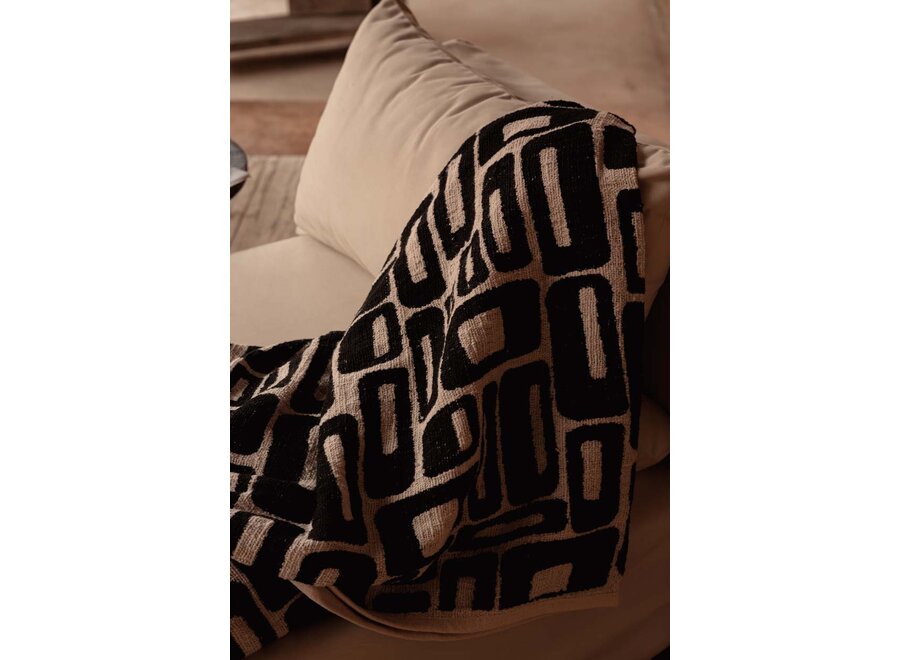 The Aztec Bed Throw - Natural Black