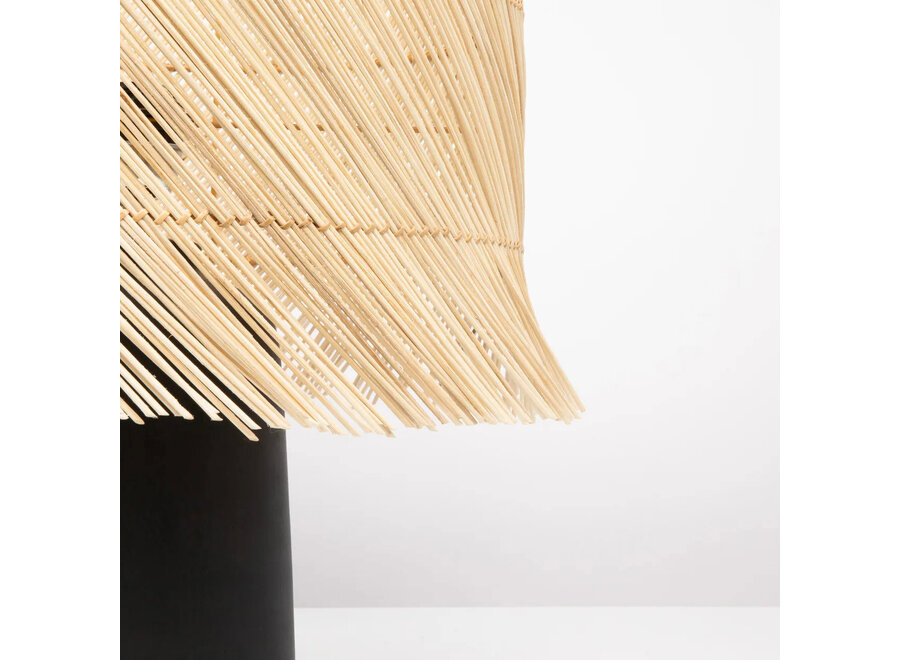 La Lámpara De Mesa De Ratán - Negro Natural