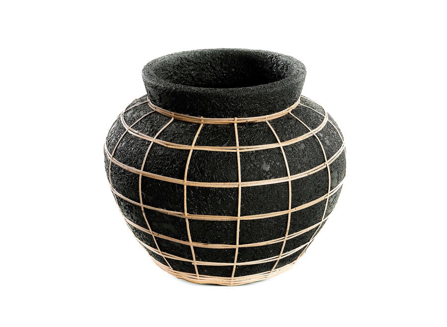 The Belly Vase - Black Natural - L