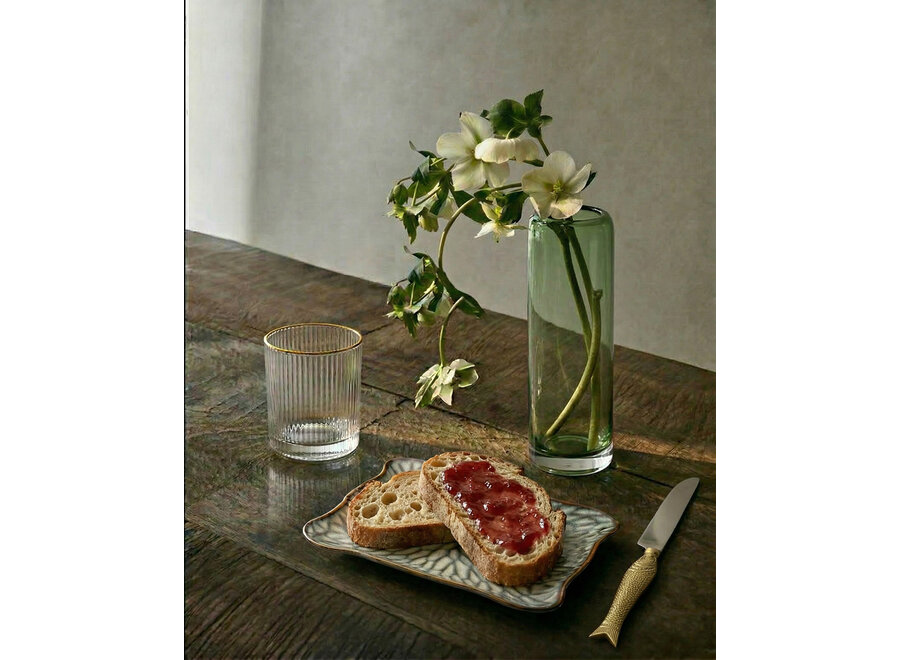 The Lotus Ice Square Plate - Grey Brown - L