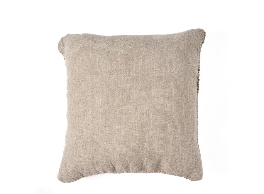 De Linen Grain Kussensloop - Naturel Zwart