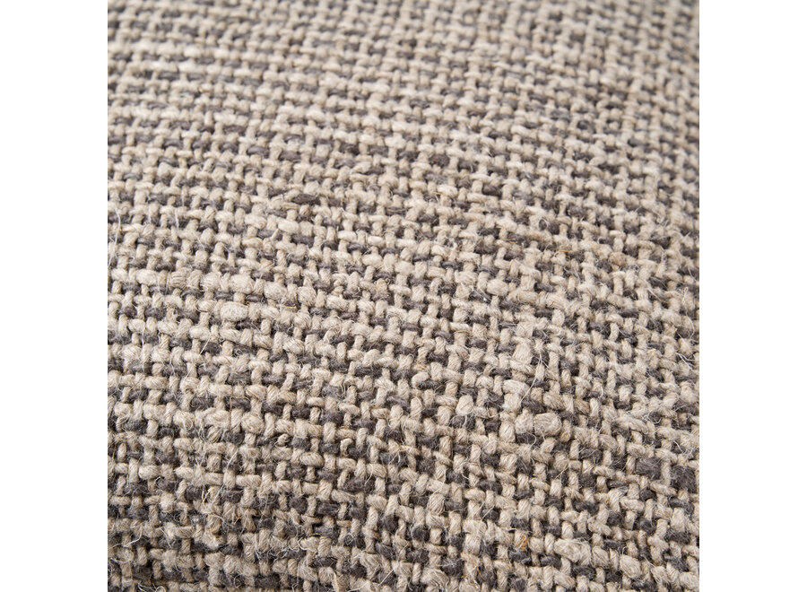 De Linen Grain Kussensloop - Naturel Zwart