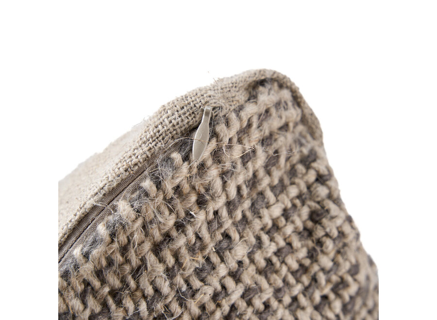 De Linen Grain Kussensloop - Naturel Zwart