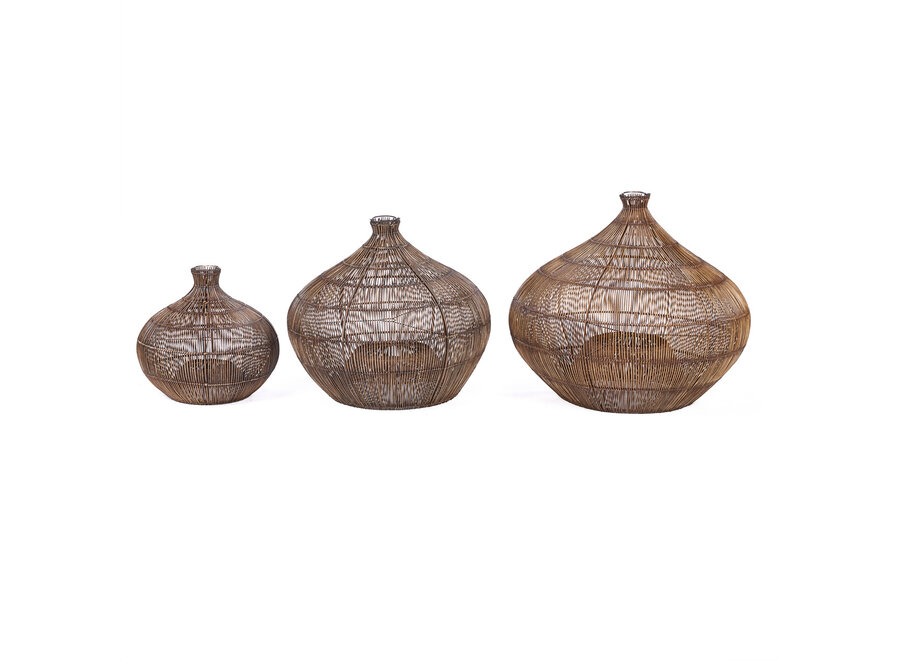 Die Desert Gourd Pendelleuchte - Dunkles Walnussholz - S