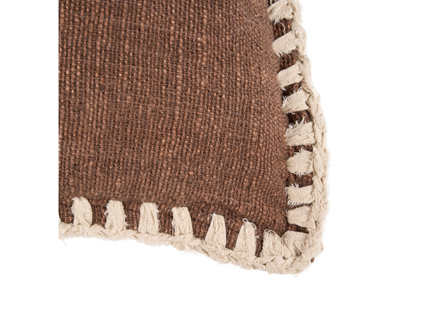 La Housse de Coussin Espresso Edge - Marron Blanc