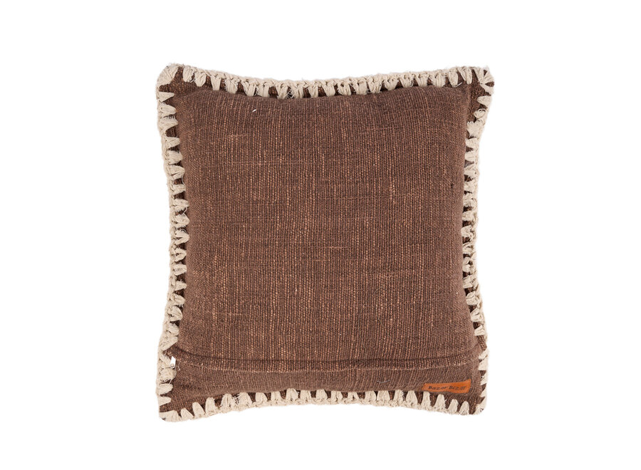 The Espresso Edge Cushion Cover - Brown White