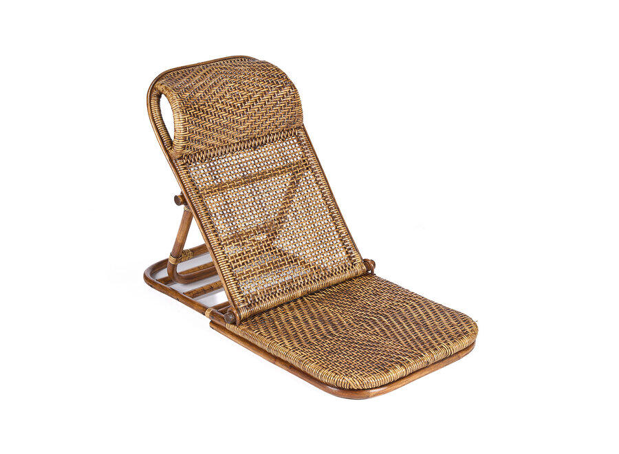 De Rattan Vloer Lounger - Donker Noten