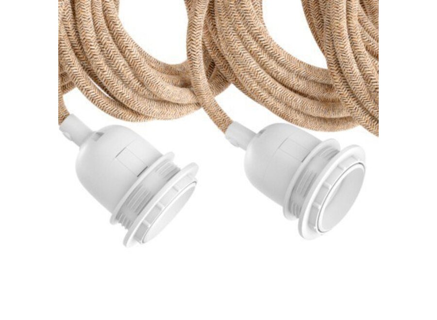 Plafondlampfitting - Natural Wit - 5 Fittingen