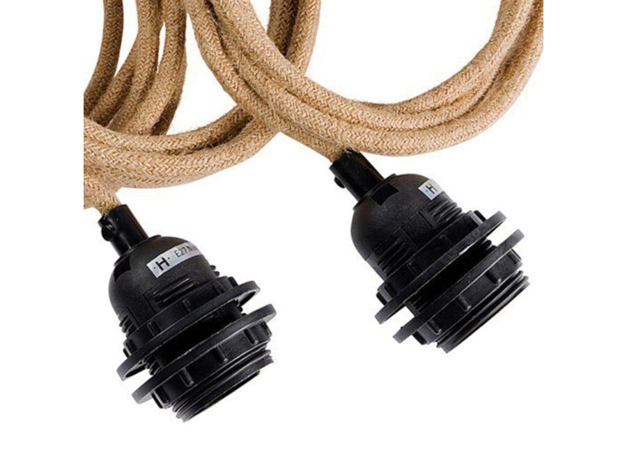 Portalámparas de Techo - Natural Negro - 3 Piezas