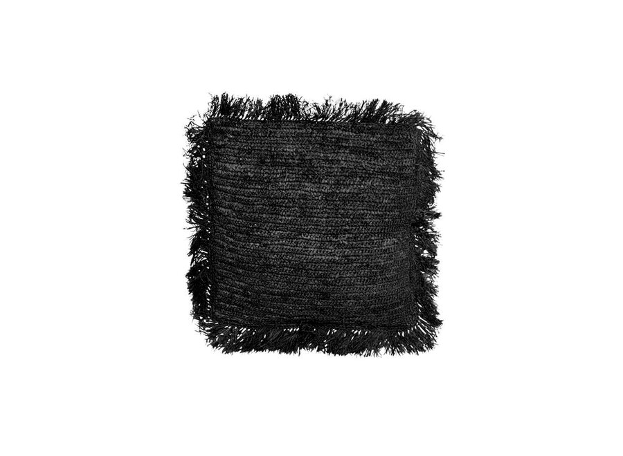 De Raffia Kussensloop Vierkant - Zwart - 40x40