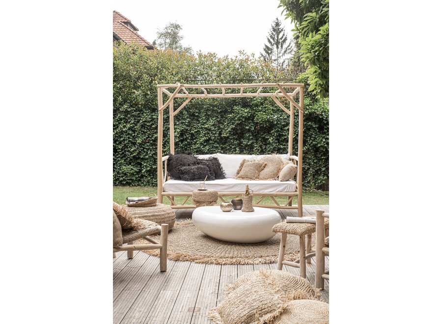 The Raffia Cushion Cover Square - Black - 40x40