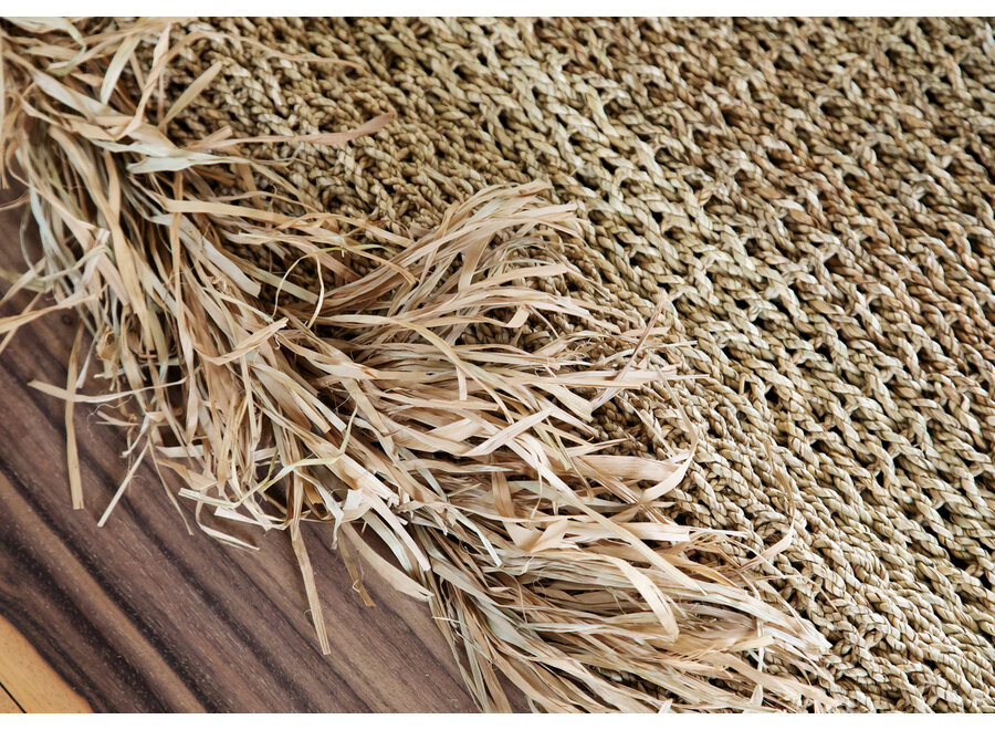 Het Raffia Fringed Tapijt - Naturel - 180x240