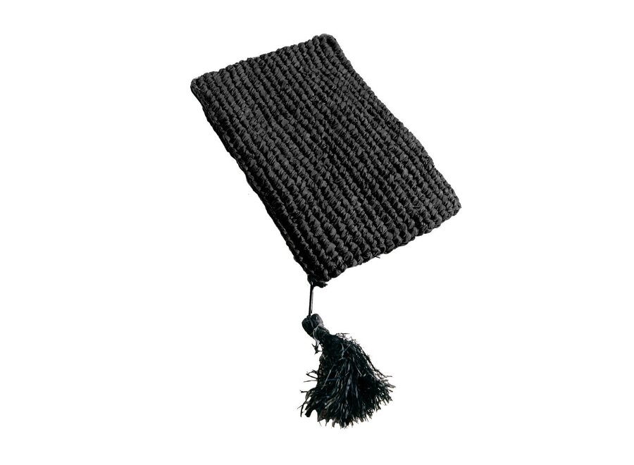 The Raffia Clutch - Black Black - S