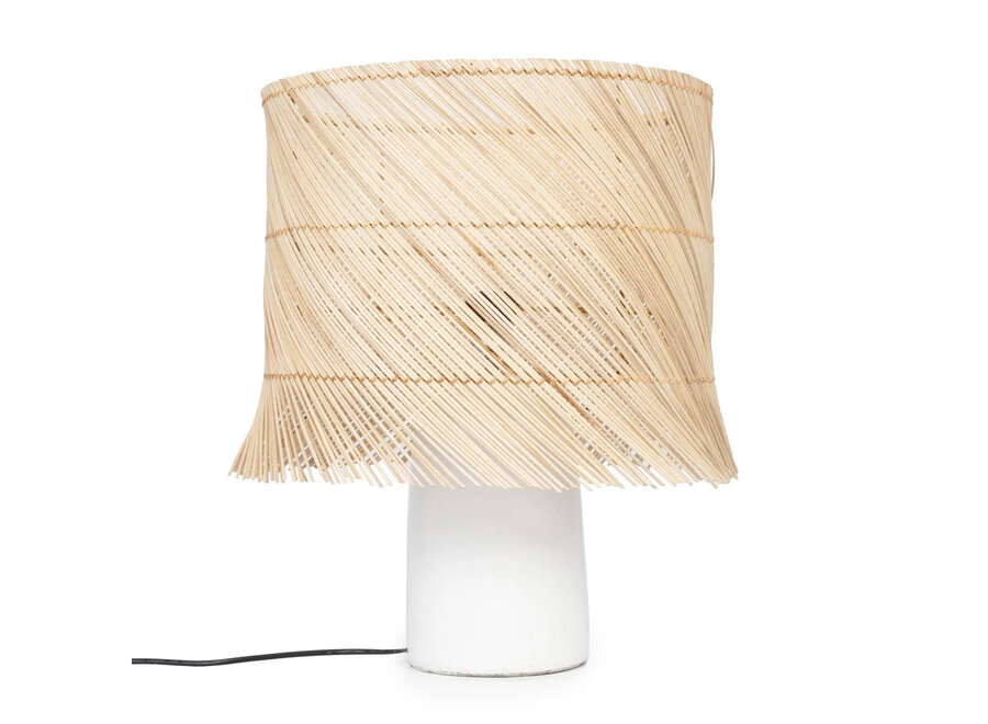 The Rattan Table Lamp - White Natural