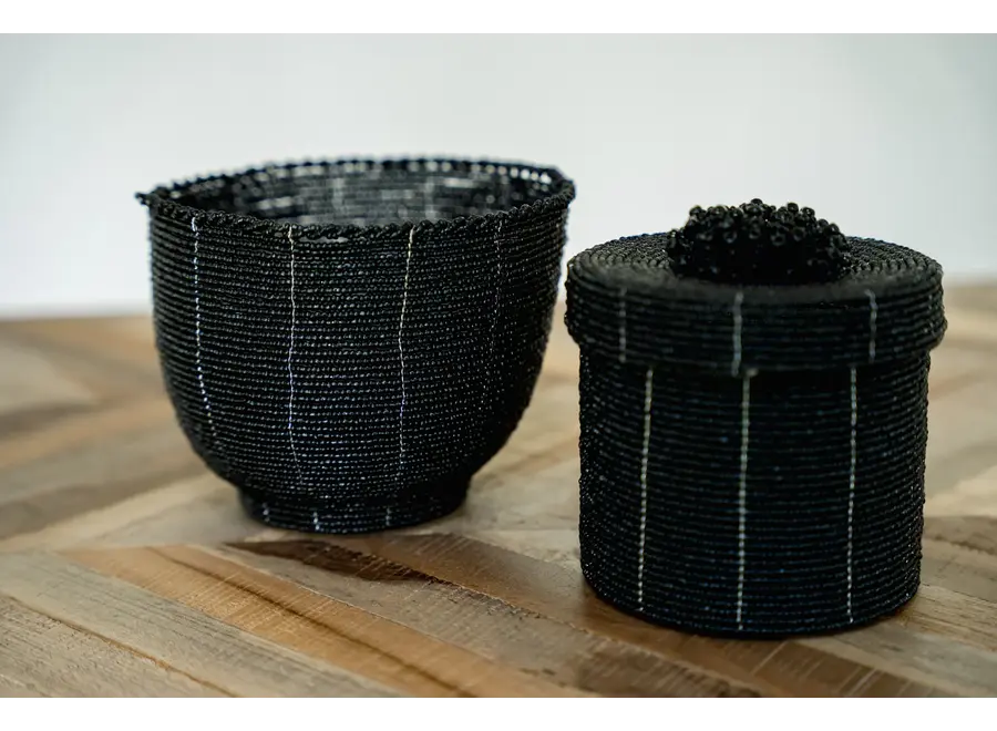 De Beaded Snoepschaal - Zwart - M
