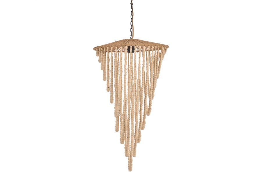 De Wooden Bead Kroonluchter - Natuurlijk - L