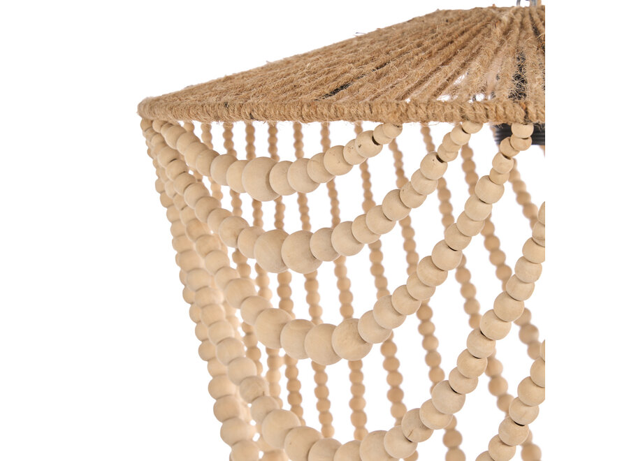 The Wooden Bead Chandelier - Natural - L