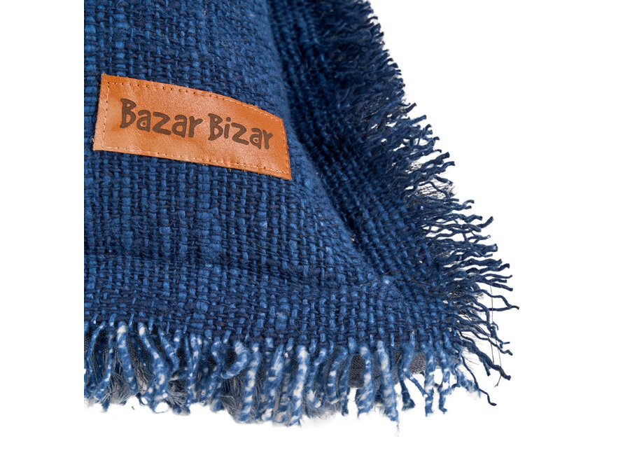 The Azure Fringe Cushion Cover - Indian Blue