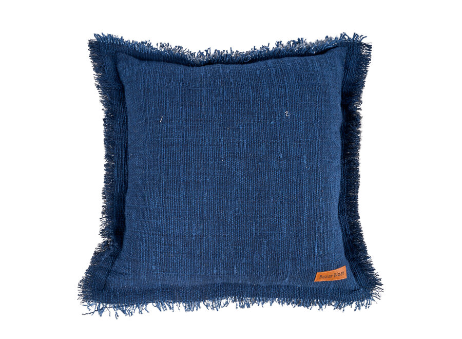 De Azure Fringe Kussensloop - Indisch Blauw