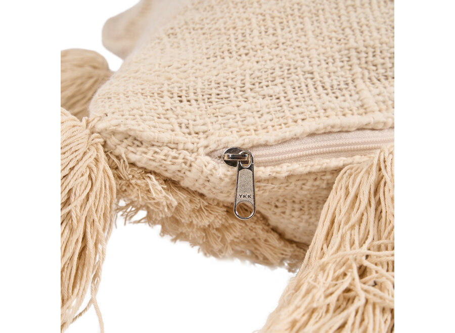 The Nomad Tassel Cushion Cover - Cream