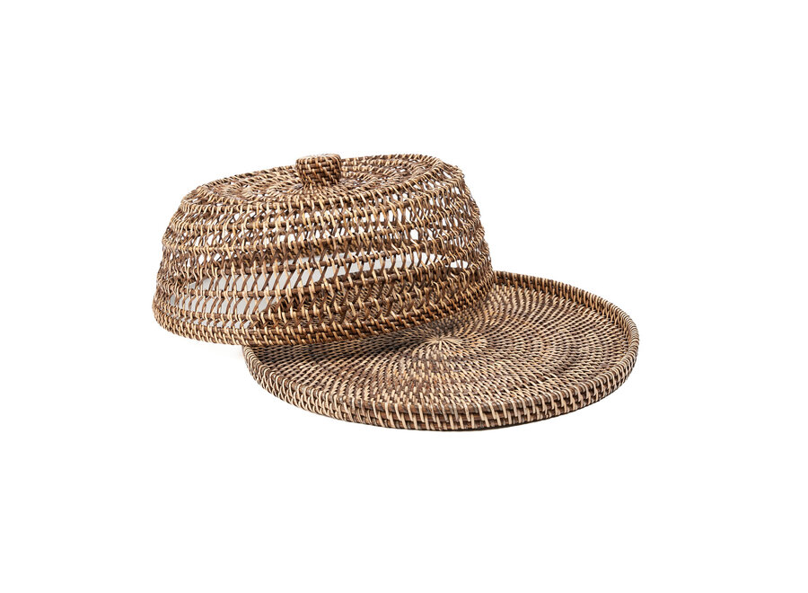 The Rattan Food Cover - Natural Brown - L