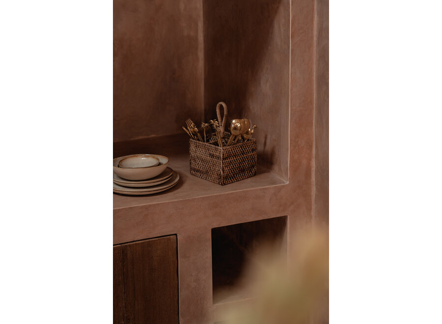 The Rattan Cutlery Caddy N°4 - Natural Brown