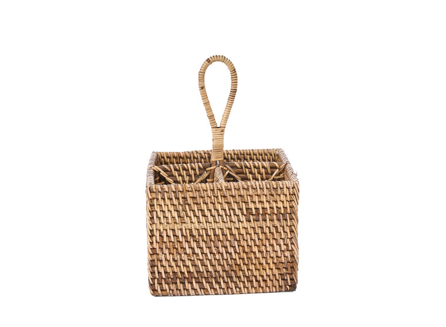 El Porta Cubiertos de Ratán N°4 - Marrón Natural