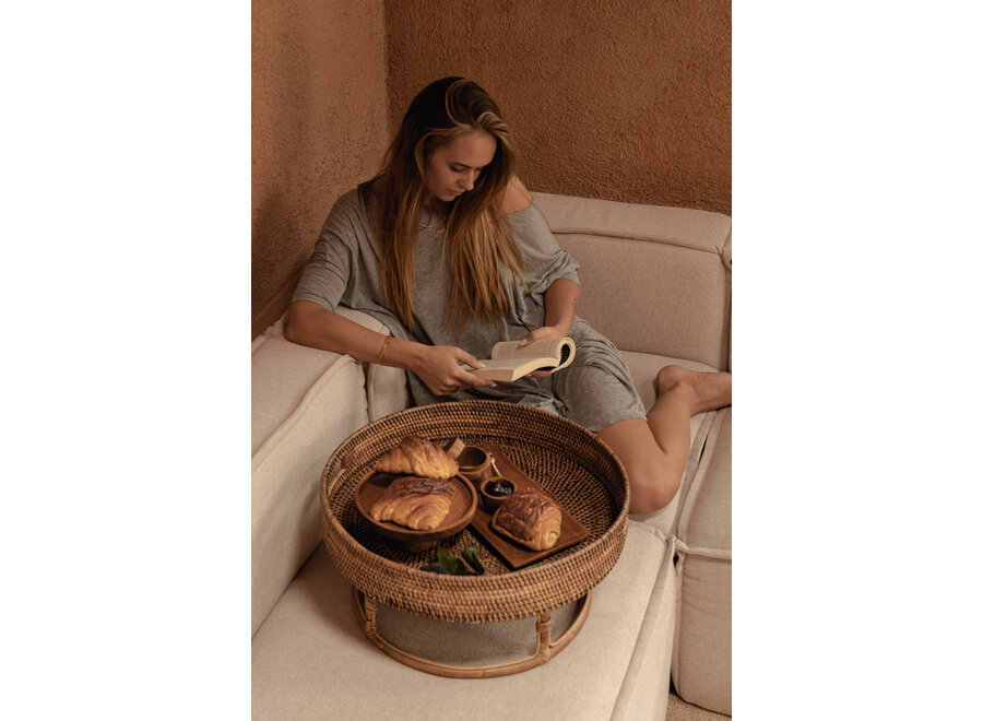 The Rattan Rise Tray - Natural Brown