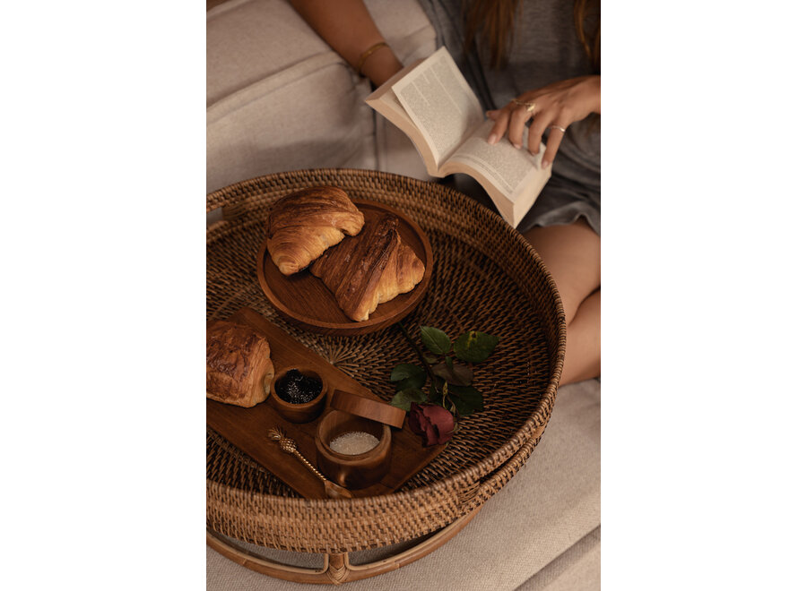 De Rattan Rise Tray - Natuurlijk Bruin