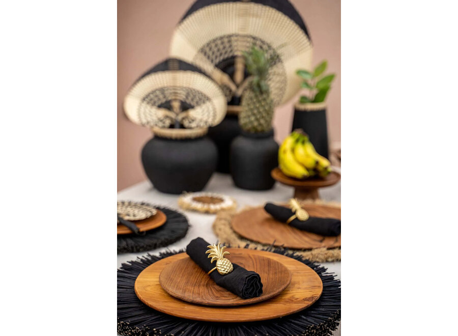 El Teak Root Plato Redondo - L