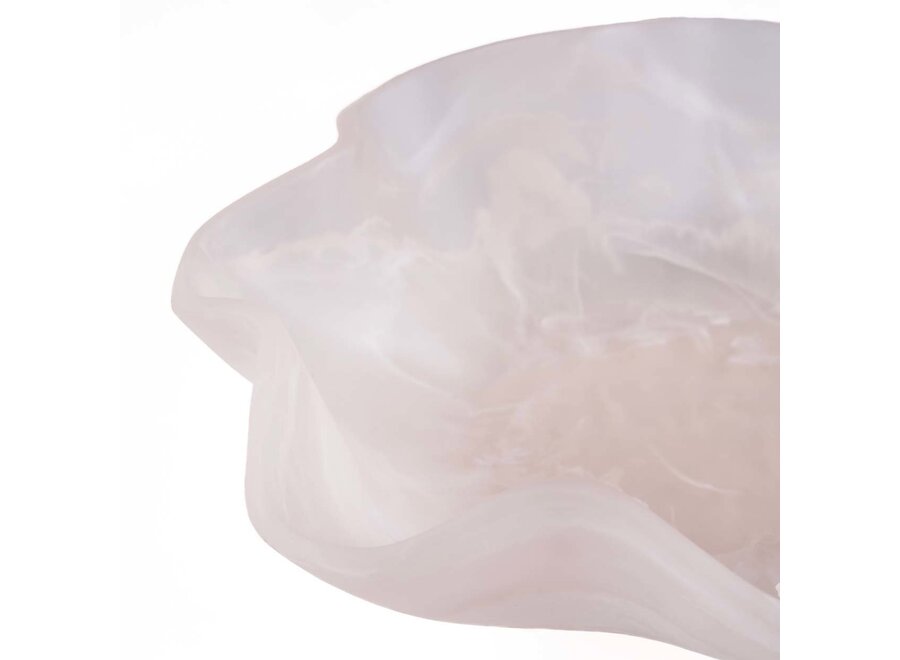 De Resin Organic Fruitschaal - Roze Wit