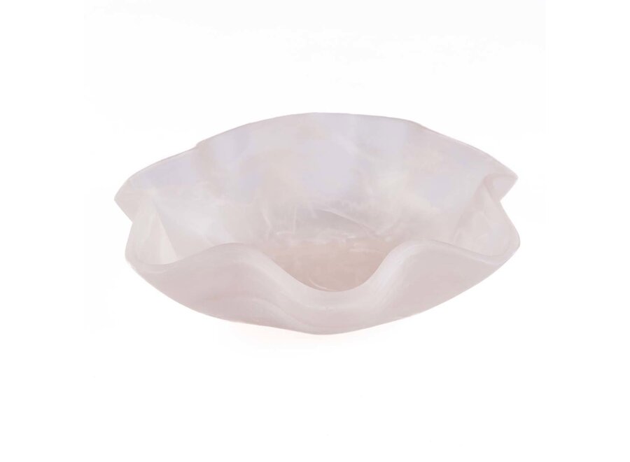 De Resin Organic Fruitschaal - Roze Wit