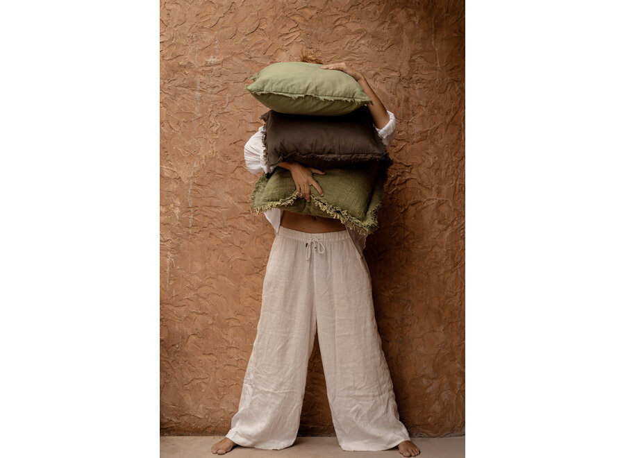 De Jungle Fringe Kussensloop - Groen
