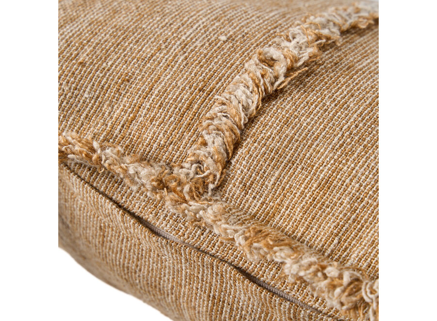 De Sahara Fringe Kussensloop - Natuurlijk Bruin - 50x50