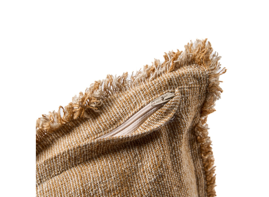 La Sahara Fringe Fodera per Cuscini - Marrone Naturale - 50x50