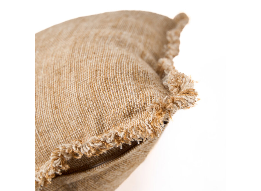 La Sahara Fringe Funda de Cojín - Marrón Natural - 50x50