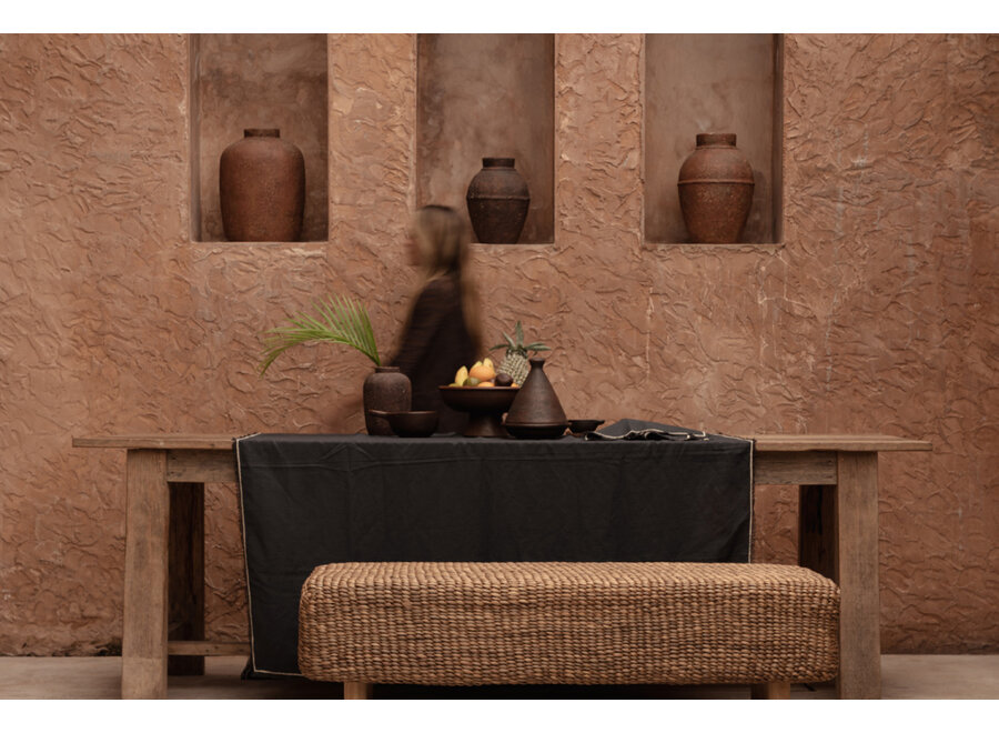 The Tuscany Tablecloth - Black Natural - 150x300
