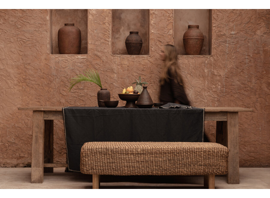The Tuscany Tablecloth - Black Natural - 150x300