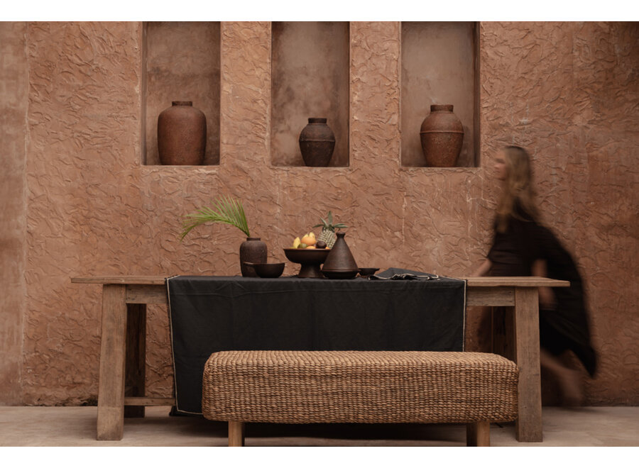 The Tuscany Tablecloth - Black Natural - 150x250