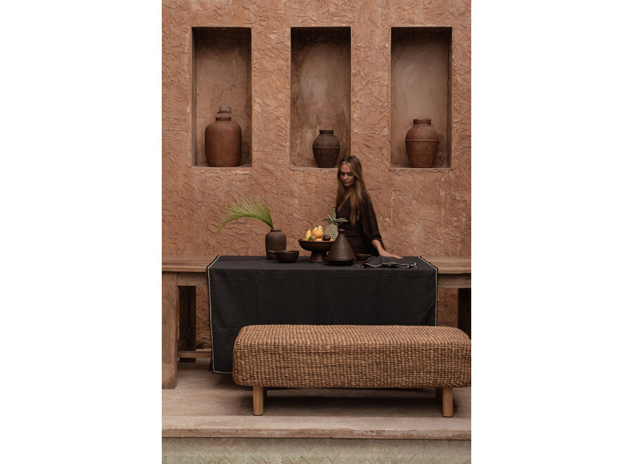The Tuscany Tablecloth - Black Natural - 150x250
