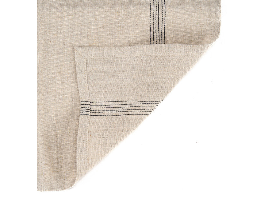 Die Lint Biscuit Serviette - Natur Schwarz - 45x45