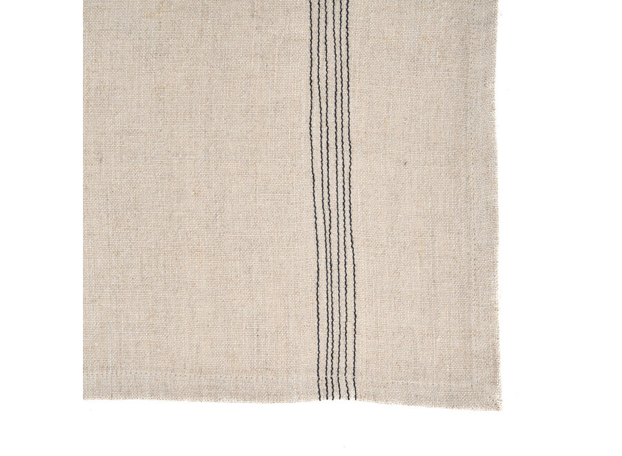 Die Lint Biscuit Serviette - Natur Schwarz - 45x45