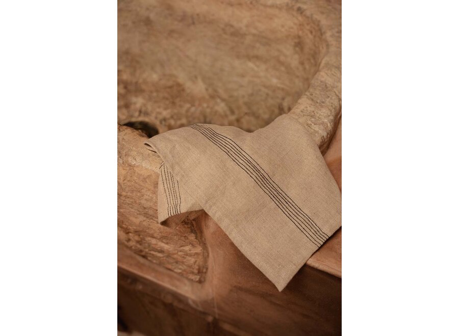 The Lint Biscuit Napkin - Natural Black - 45x45