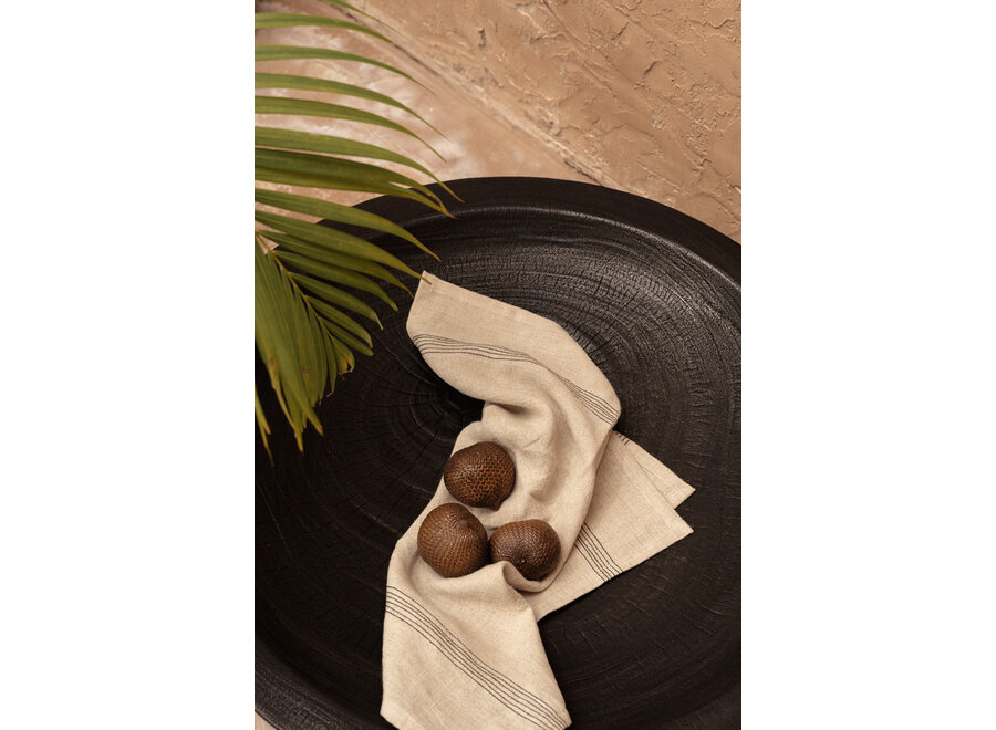 The Lint Biscuit Napkin - Natural Black - 45x45