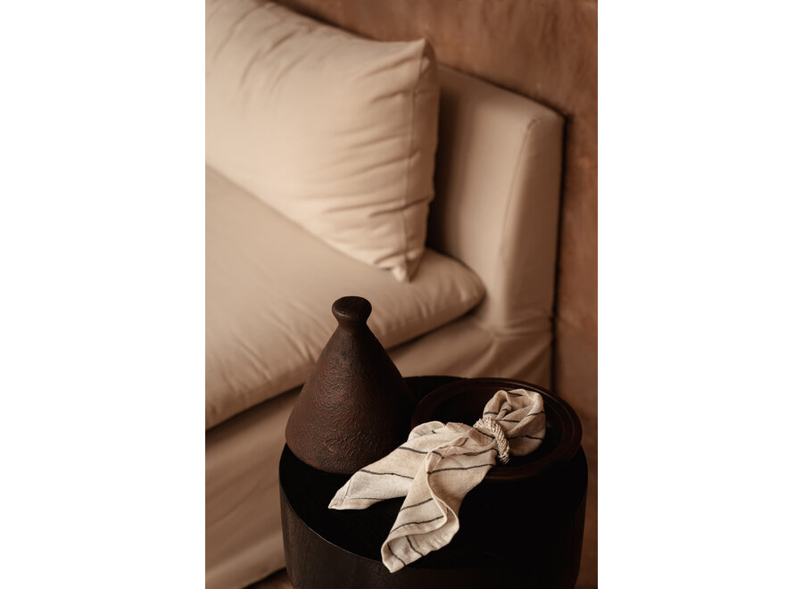 The Provence Napkin - Natural Black White - 45x45