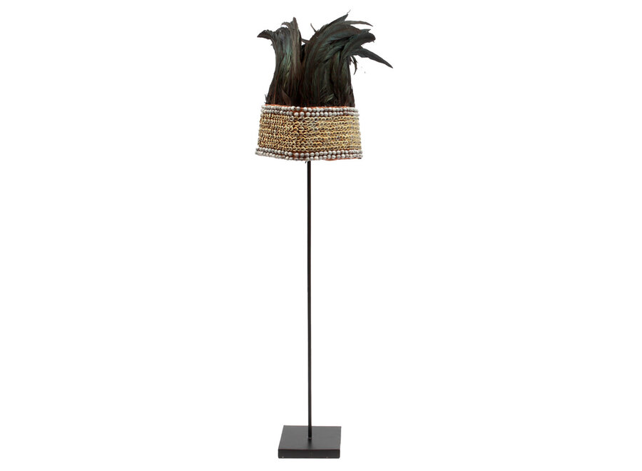 Le Chapeau de Plumes Papua sur Support - Noir
