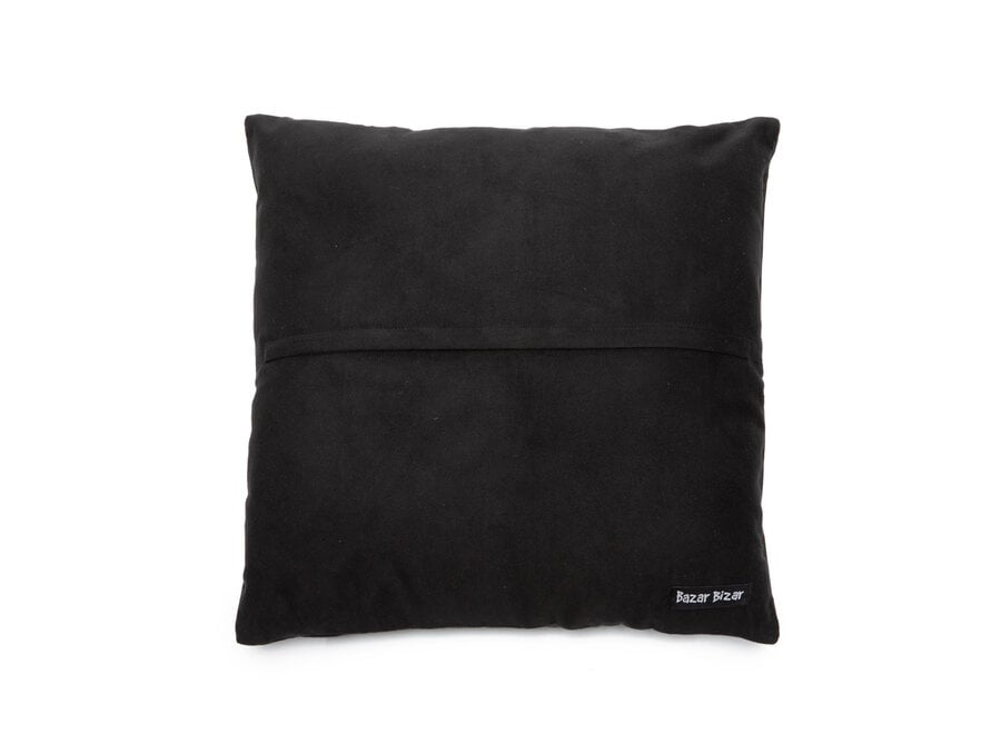 The Four Panel Leather Cushion Cover - Black - 40x40
