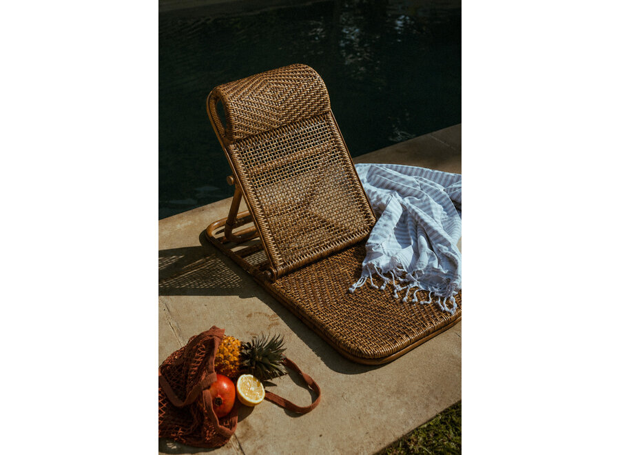 Le Fauteuil Long Rattan - Noyer Foncé