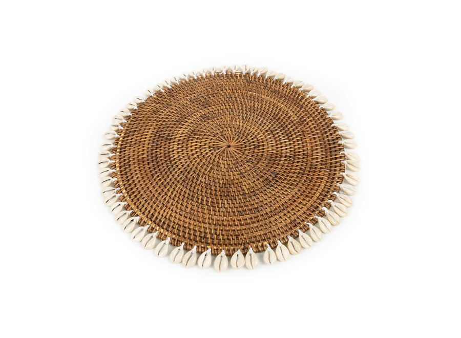 The Colonial Shell Placemat - Natural Brown