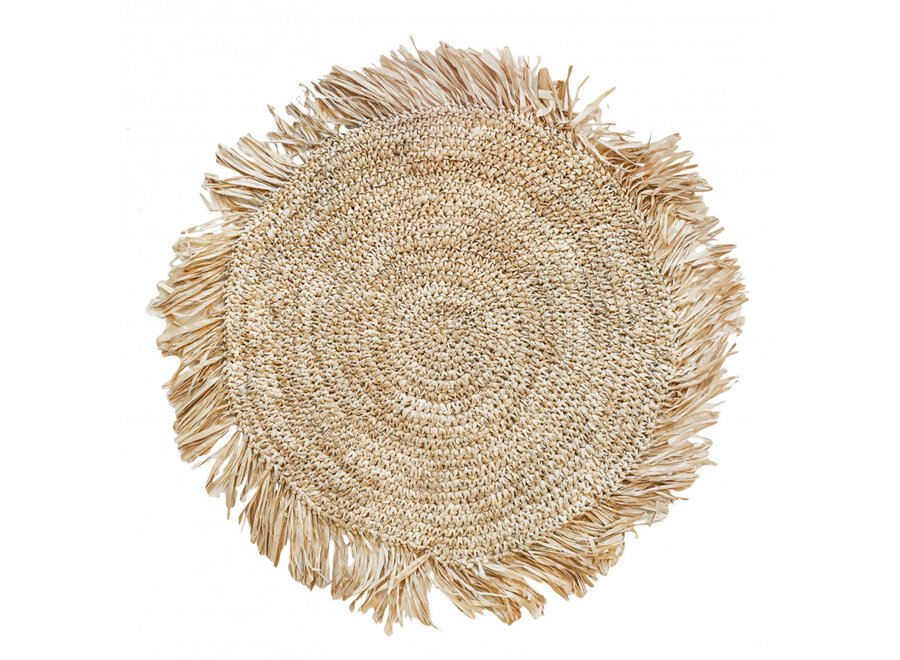 The Fringe Raffia Placemat Round - Natural